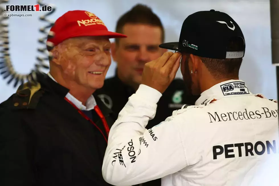 Foto zur News: Niki Lauda und Lewis Hamilton (Mercedes)