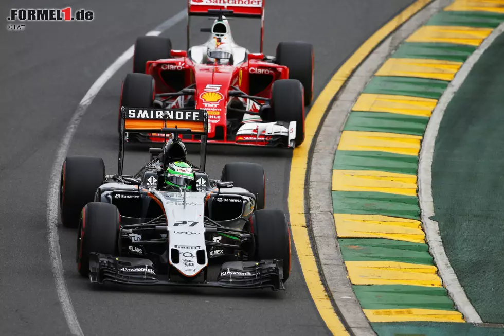 Foto zur News: Nico Hülkenberg (Force India) und Sebastian Vettel (Ferrari)