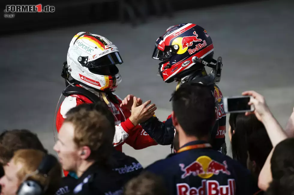 Foto zur News: Sebastian Vettel (Ferrari) und Daniil Kwjat (Red Bull)