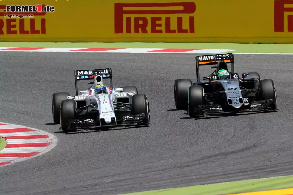 Foto zur News: Felipe Massa (Williams) und Nico Hülkenberg (Force India)