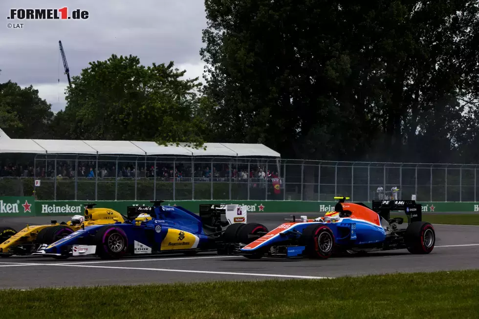 Foto zur News: Kevin Magnussen (Renault), Marcus Ericsson (Sauber) und Rio Haryanto (Manor)