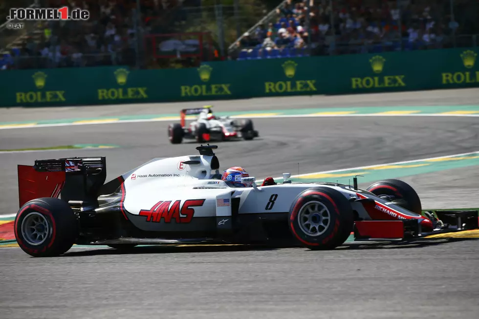 Foto zur News: Romain Grosjean (Haas) und Esteban Gutierrez (Haas)