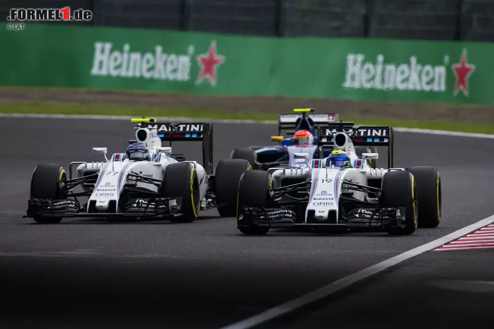 Foto zur News: Felipe Massa (Williams), Valtteri Bottas (Williams) und Felipe Nasr (Sauber)