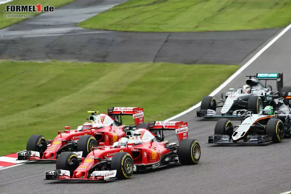 Foto zur News: Sebastian Vettel (Ferrari) und Kimi Räikkönen (Ferrari)