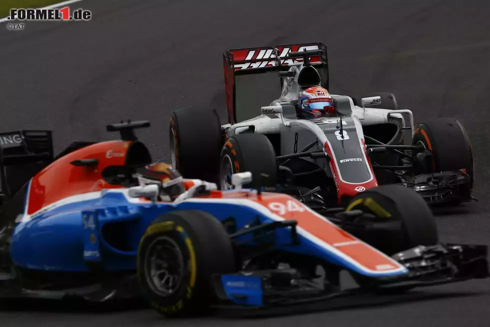 Foto zur News: Romain Grosjean (Haas) und Pascal Wehrlein (Manor)