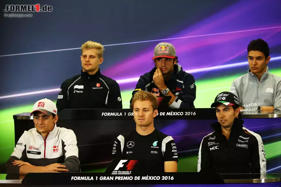 Foto zur News: Marcus Ericsson (Sauber), Carlos Sainz (Toro Rosso), Esteban Ocon (Manor), Esteban Gutierrez (Haas), Nico Rosberg (Mercedes) und Sergio Perez (Force India)