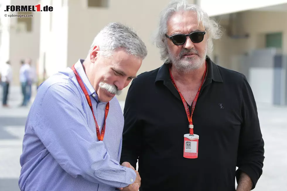 Foto zur News: Chase Carey und Flavio Briatore