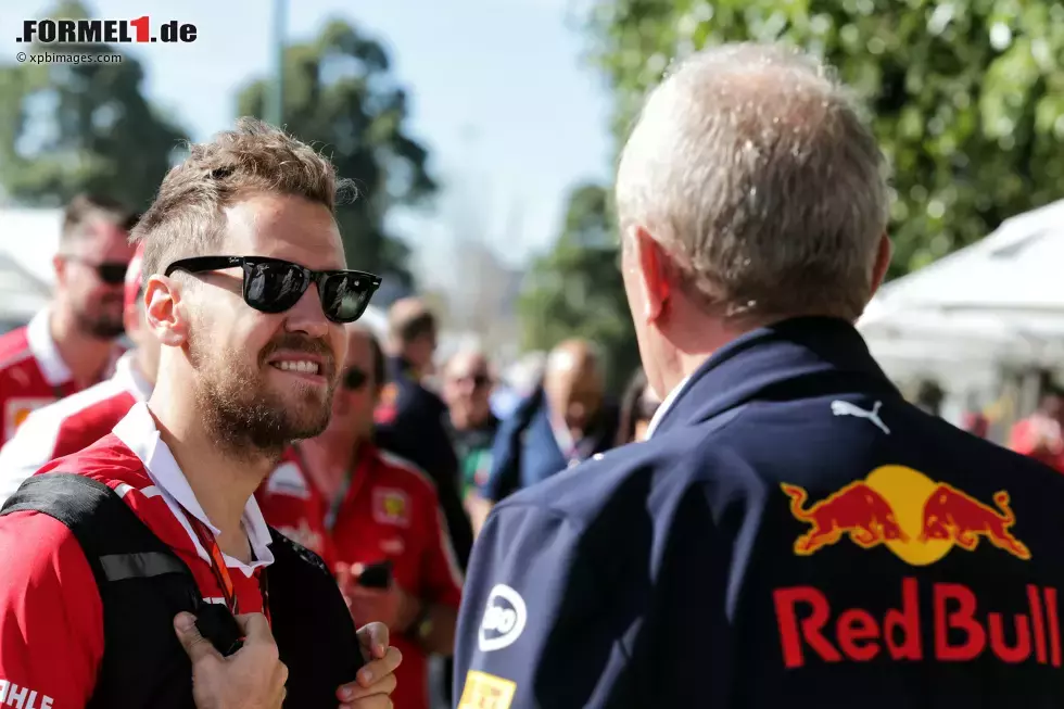 Foto zur News: Sebastian Vettel (Ferrari) und Helmut Marko