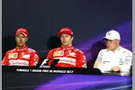 Foto zur News: Kimi Räikkönen (Ferrari), Sebastian Vettel (Ferrari) und Valtteri Bottas (Mercedes)