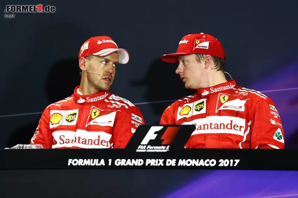 Foto zur News: Sebastian Vettel (Ferrari) und Kimi Räikkönen (Ferrari)