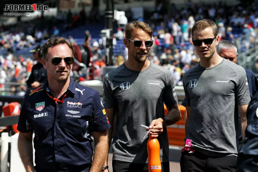 Foto zur News: Christian Horner und Jenson Button (McLaren)