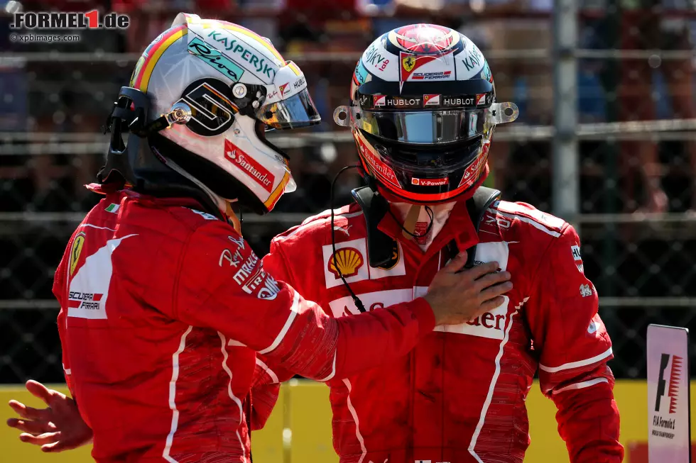 Foto zur News: Sebastian Vettel (Ferrari) und Kimi Räikkönen (Ferrari)