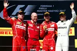 Foto zur News: Jock Clear, Sebastian Vettel (Ferrari), Valtteri Bottas (Mercedes) und Kimi Räikkönen (Ferrari)