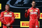 Foto zur News: Sebastian Vettel (Ferrari) und Kimi Räikkönen (Ferrari)