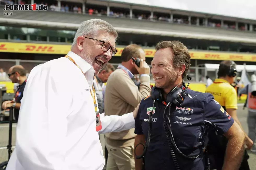 Foto zur News: Ross Brawn und Christian Horner