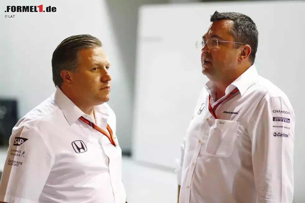 Foto zur News: Zak Brown und Eric Boullier