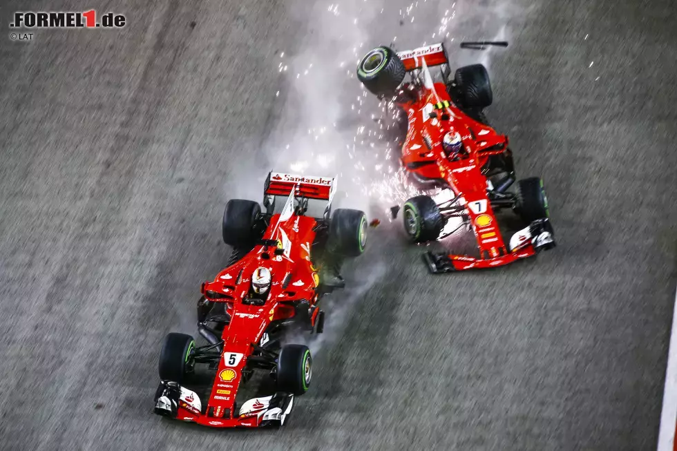 Foto zur News: Sebastian Vettel (Ferrari) und Kimi Räikkönen (Ferrari)