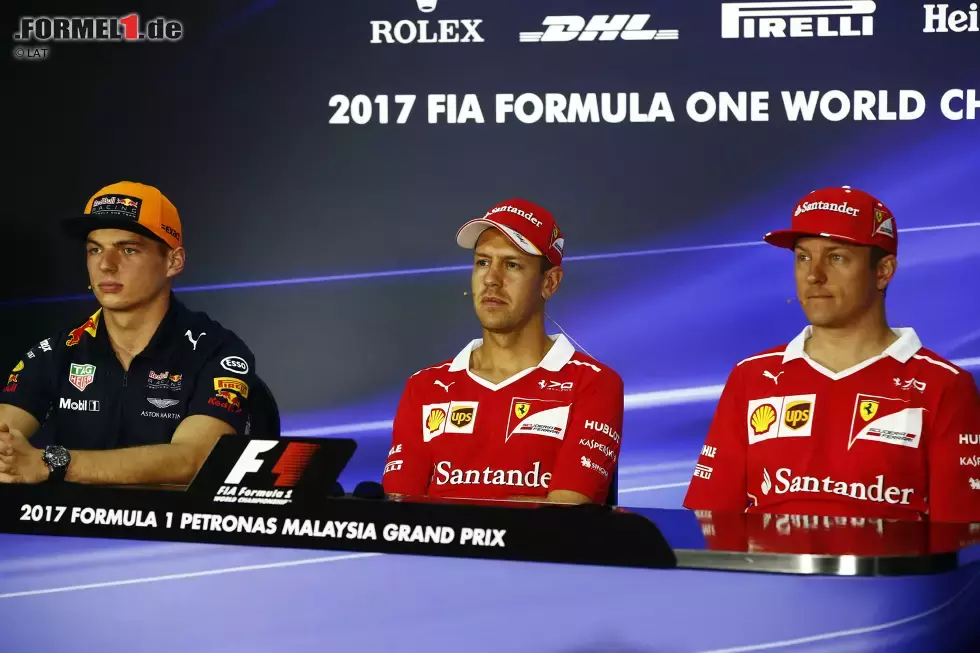 Foto zur News: Max Verstappen (Red Bull), Sebastian Vettel (Ferrari) und Kimi Räikkönen (Ferrari)