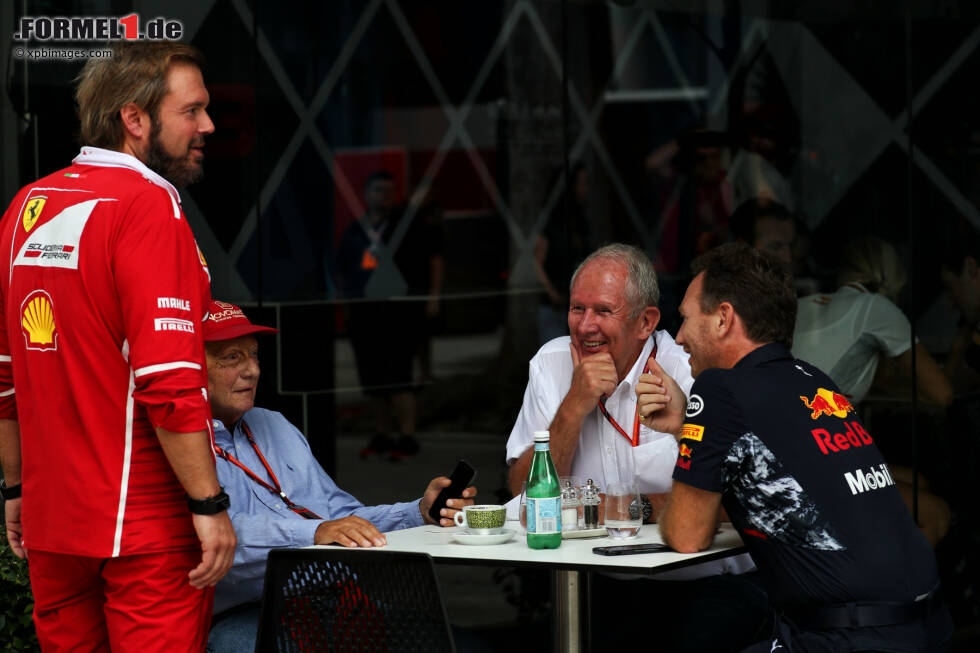 Foto zur News: Niki Lauda, Helmut Marko und Christian Horner