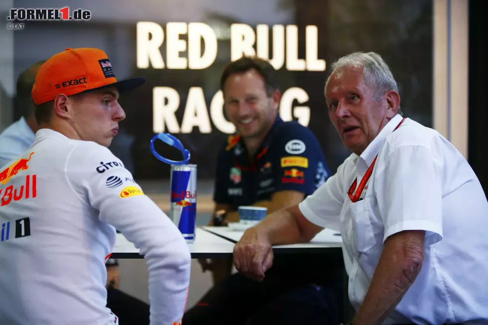 Foto zur News: Max Verstappen (Red Bull) und Christian Horner