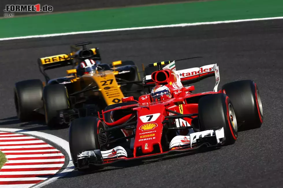 Foto zur News: Kimi Räikkönen (Ferrari) und Nico Hülkenberg (Renault)