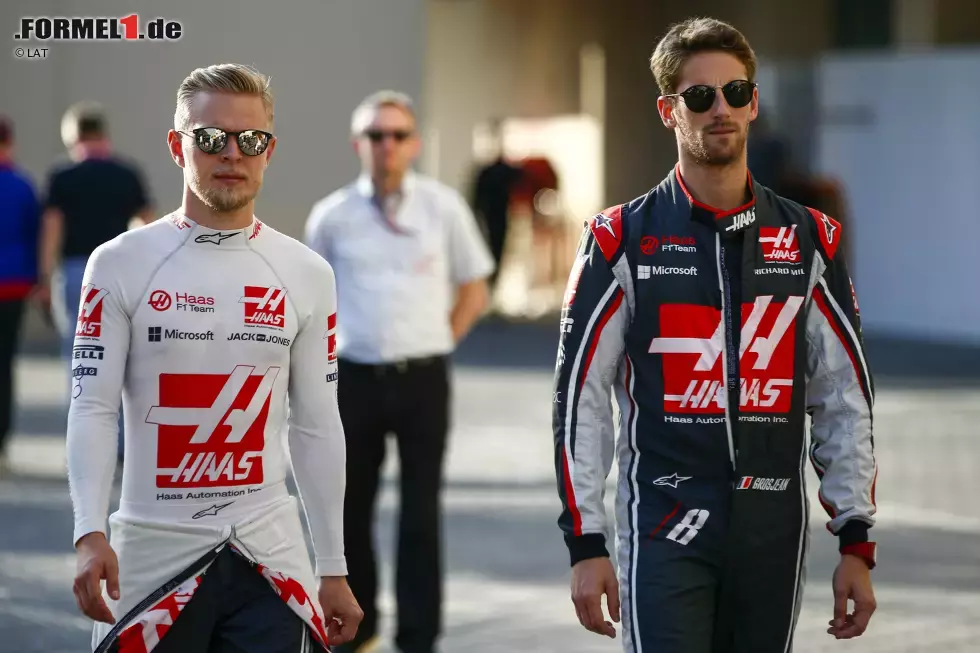 Foto zur News: Kevin Magnussen (Haas) und Romain Grosjean (Haas)