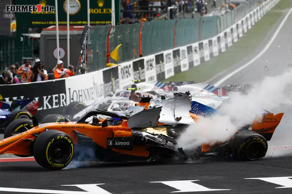 Foto zur News: Fernando Alonso (McLaren), Charles Leclerc (Sauber) und Nico Hülkenberg (Renault)