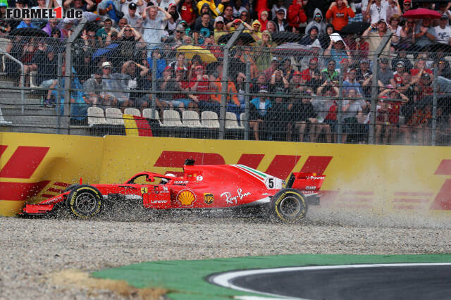 Foto zur News: 2018 fährt Sebastian Vettel einem Heimsieg entgegen. Bei Regen platzen aber in der Sachs-Kurve seine WM-Träume. Der Zuschauerzuspruch zieht 2018 wieder an.