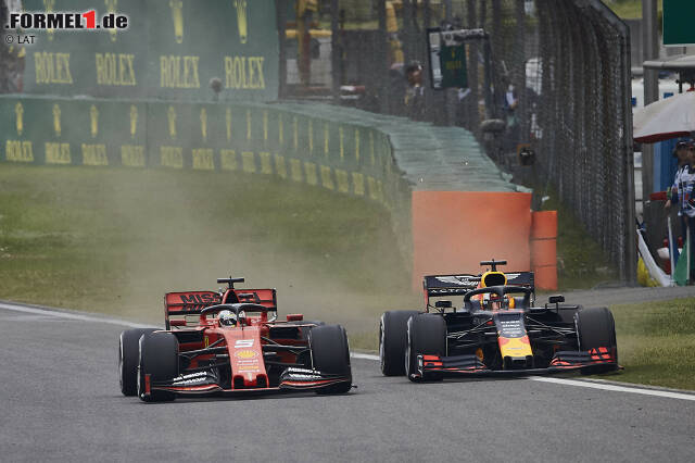 Foto zur News: Vettel muss zwischendurch einen Undercut-Angriff von Max Verstappen abwehren. Erfolgreich.