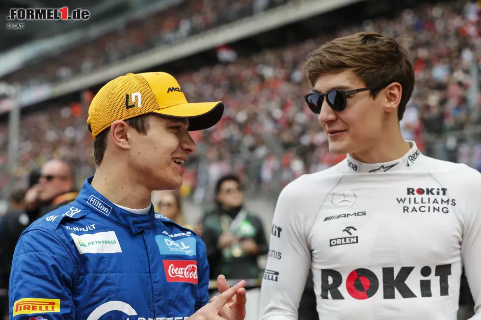 Foto zur News: Lando Norris (McLaren) und George Russell (Williams)