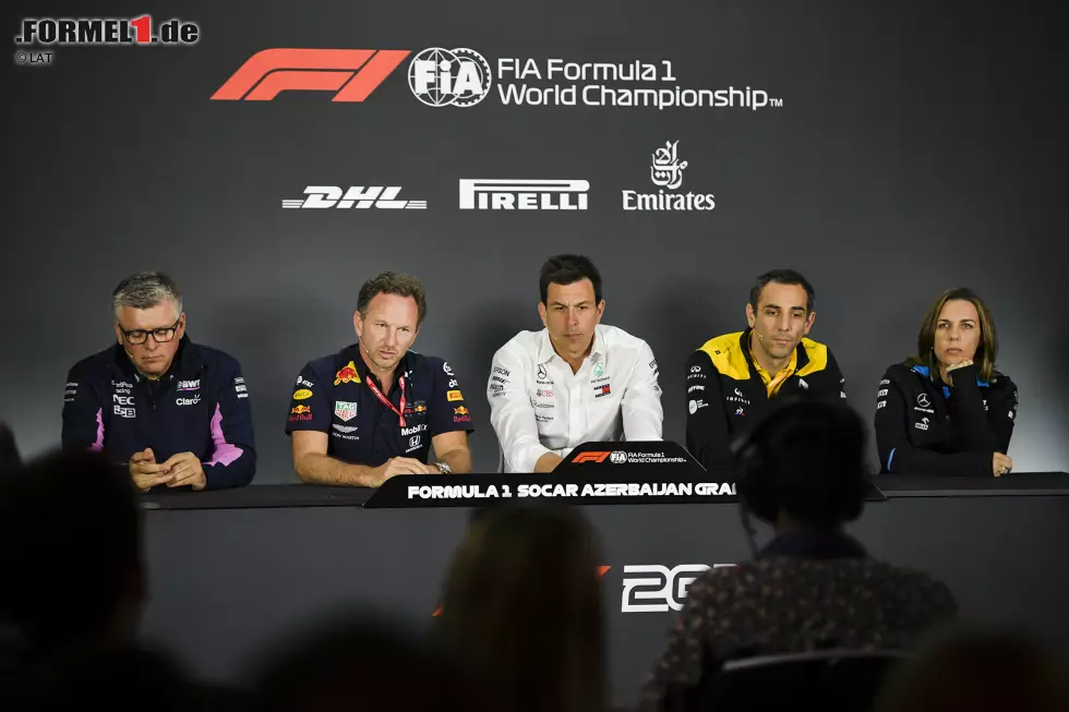 Foto zur News: Otmar Szafnauer, Christian Horner, Toto Wolff, Cyril Abiteboul und Claire Williams