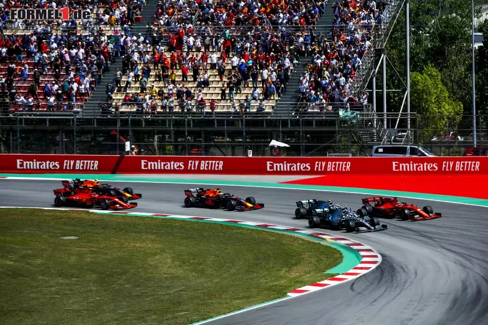 Foto zur News: Lewis Hamilton (Mercedes), Valtteri Bottas (Mercedes), Sebastian Vettel (Ferrari), Max Verstappen (Red Bull), Charles Leclerc (Ferrari) und Pierre Gasly (Red Bull)