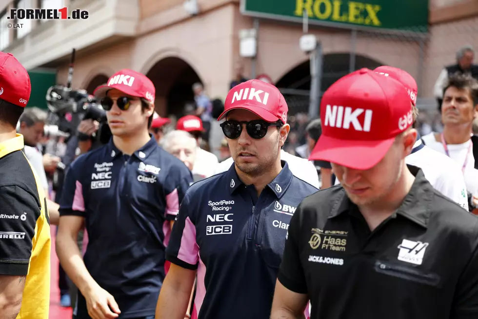 Foto zur News: Lance Stroll (Racing Point), Sergio Perez (Racing Point) und Kevin Magnussen (Haas)