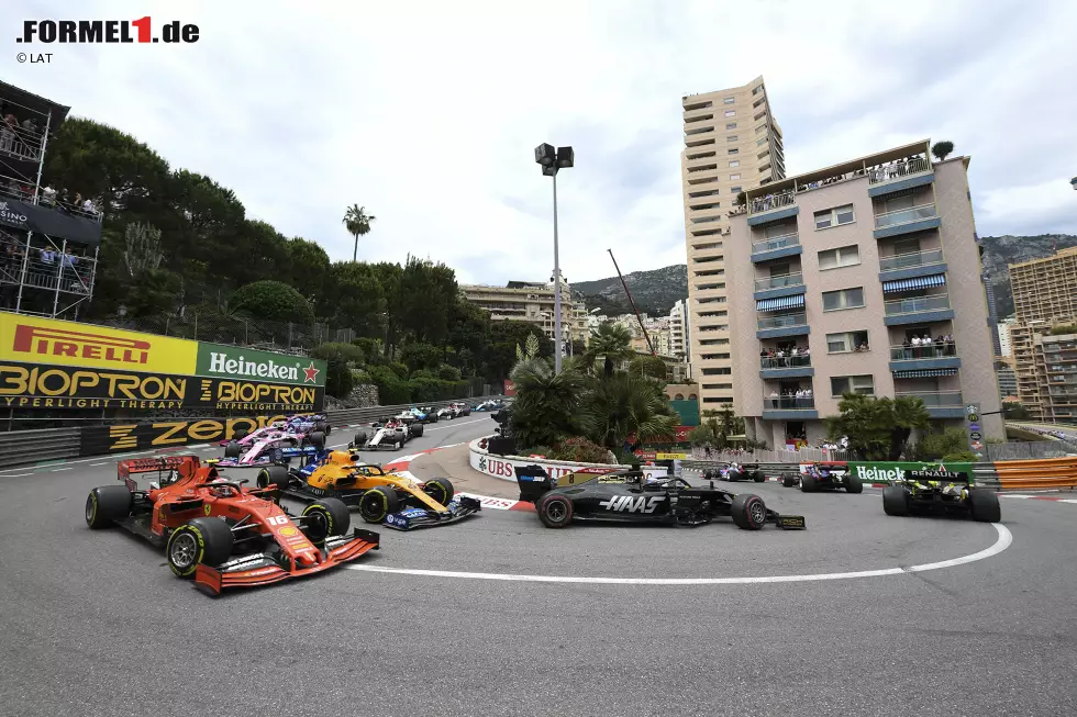 Foto zur News: Romain Grosjean (Haas), Charles Leclerc (Ferrari), Lando Norris (McLaren) und Lance Stroll (Racing Point)