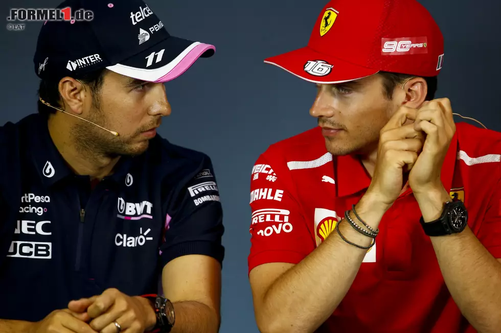 Foto zur News: Sergio Perez (Racing Point) und Charles Leclerc (Ferrari)