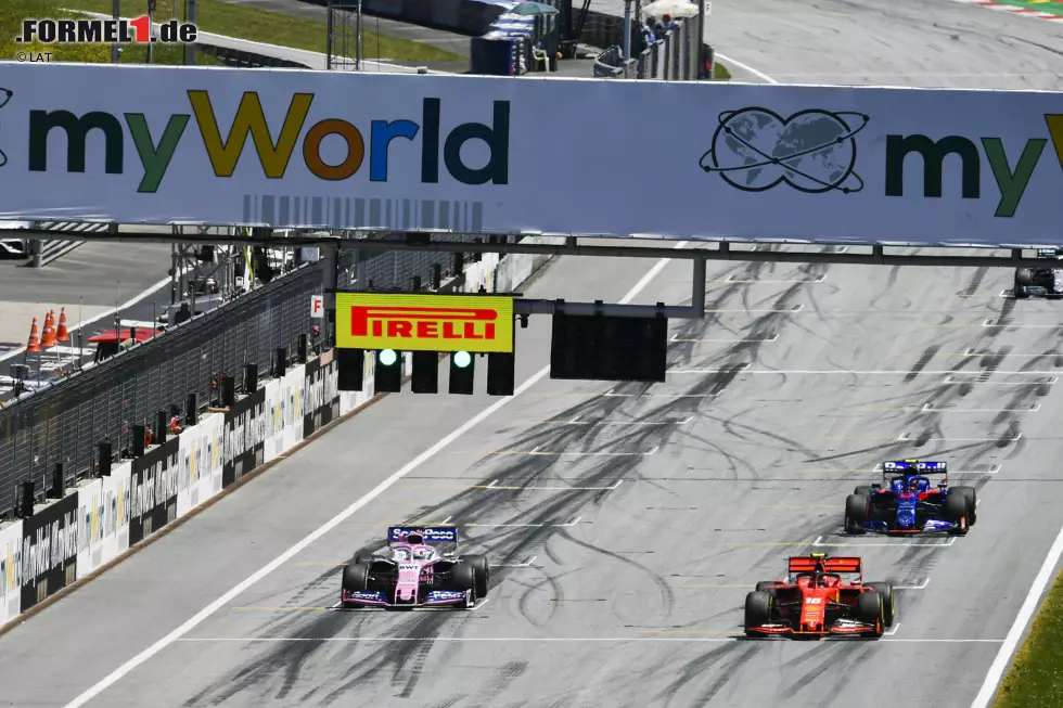 Foto zur News: Charles Leclerc (Ferrari), Sergio Perez (Racing Point) und Alexander Albon (Toro Rosso)