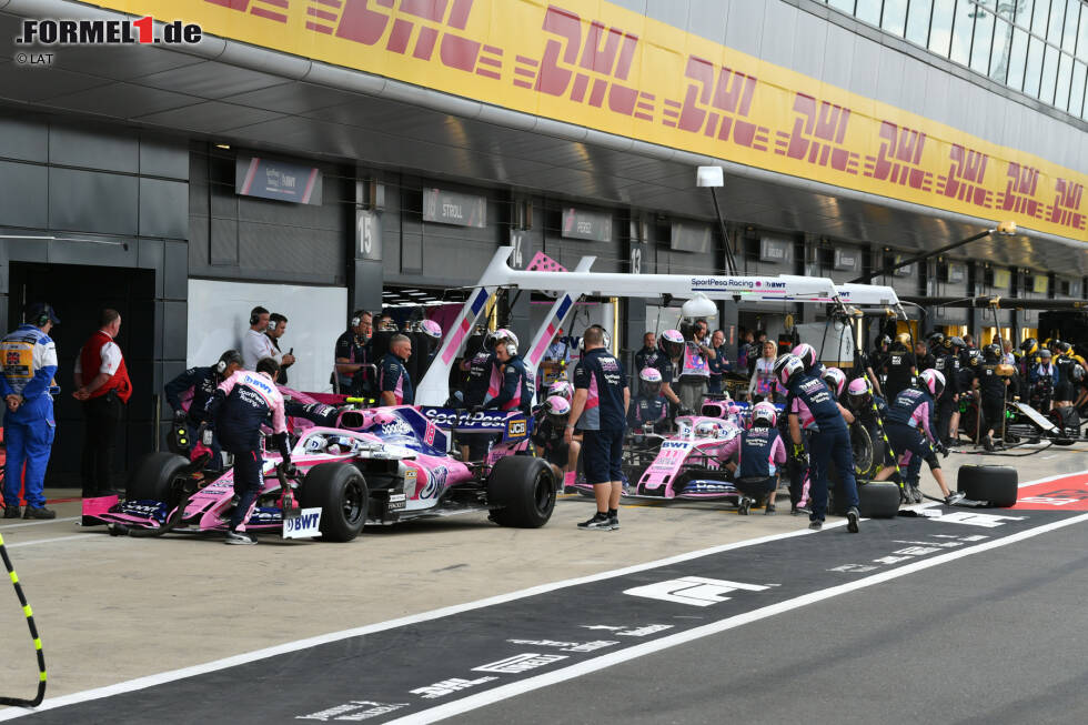 Foto zur News: Lance Stroll (Racing Point) und Sergio Perez (Racing Point)