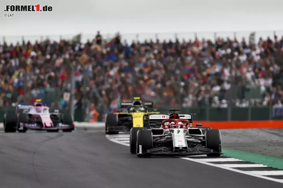 Foto zur News: Kimi Räikkönen (Alfa Romeo), Nico Hülkenberg (Renault) und Lance Stroll (Racing Point)