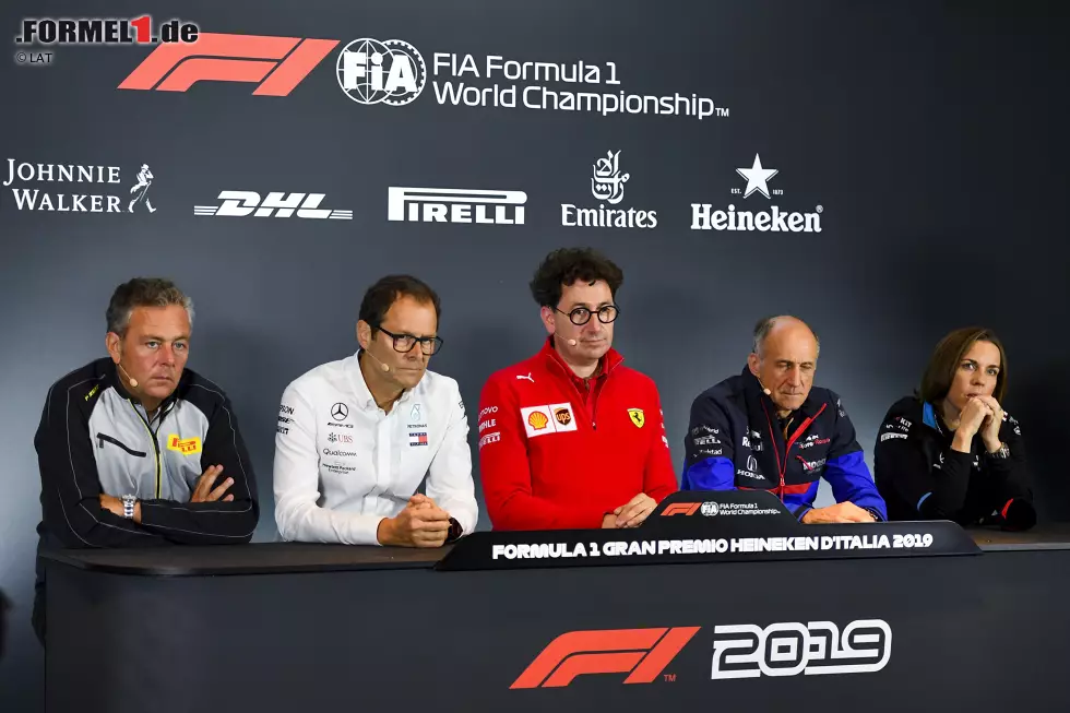 Foto zur News: Mattia Binotto, Franz Tost und Claire Williams