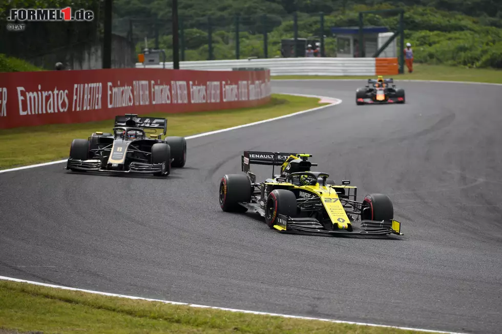 Foto zur News: Nico Hülkenberg (Renault), Romain Grosjean (Haas) und Alexander Albon (Red Bull)