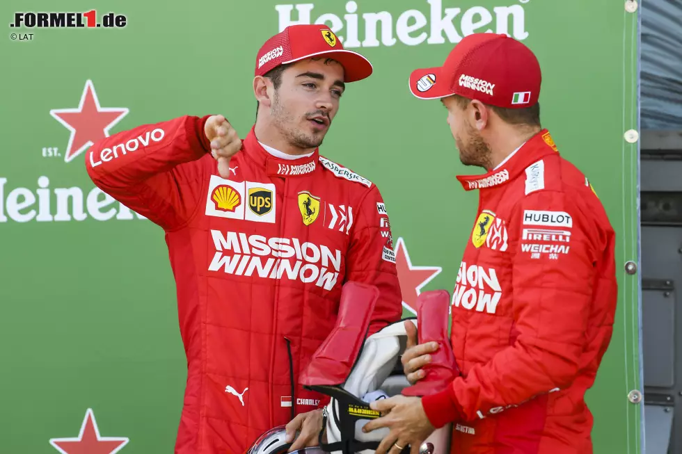 Foto zur News: Charles Leclerc (Ferrari) und Sebastian Vettel (Ferrari)