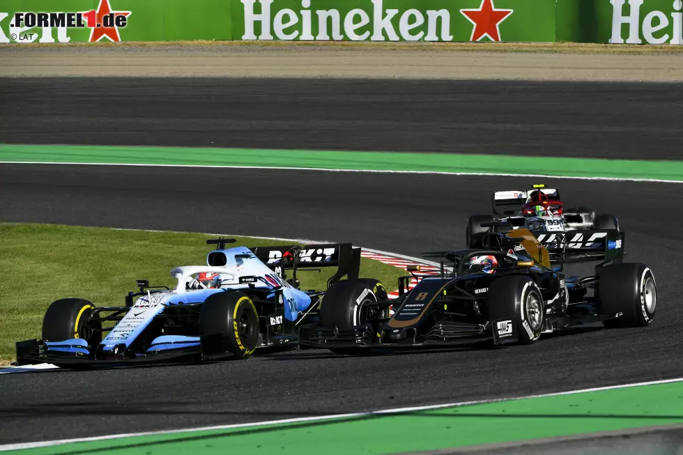 Foto zur News: George Russell (Williams), Romain Grosjean (Haas) und Antonio Giovinazzi (Alfa Romeo)