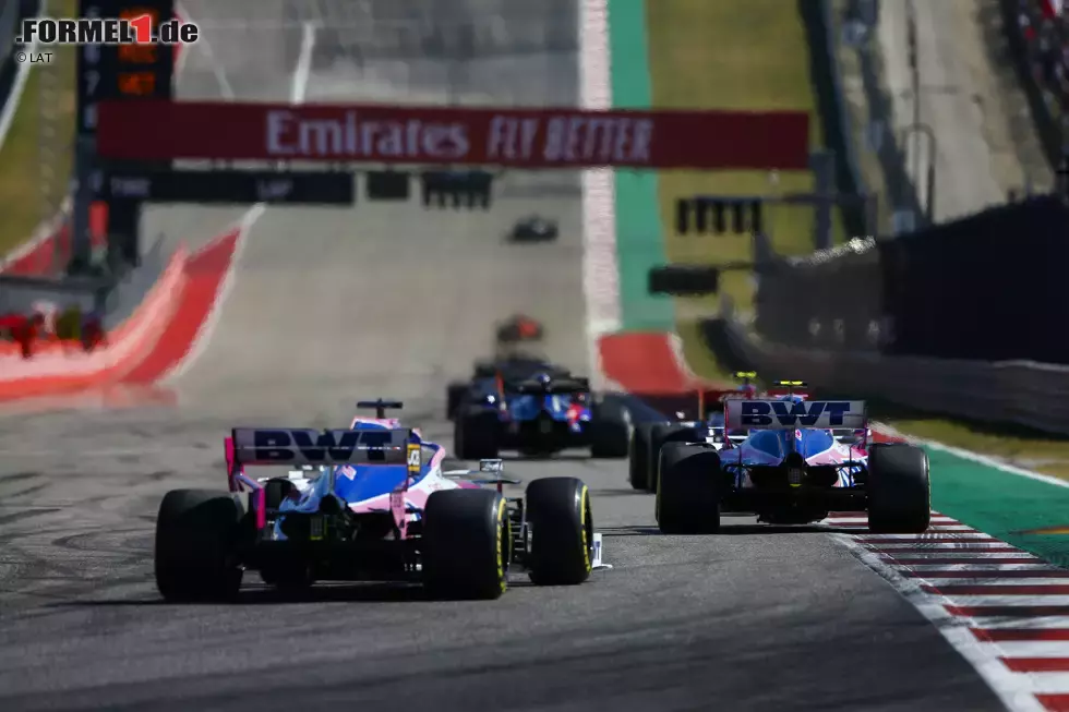 Foto zur News: Lance Stroll (Racing Point) und Sergio Perez (Racing Point)