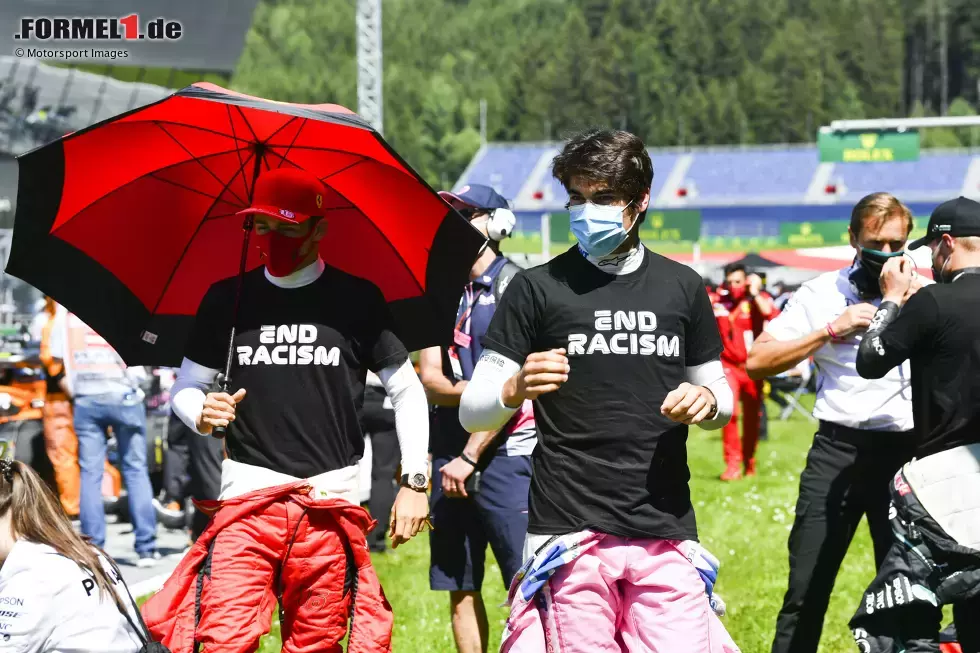 Foto zur News: Charles Leclerc (Ferrari) und Lance Stroll (Racing Point)