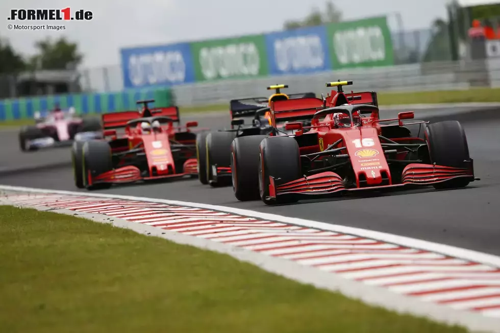 Foto zur News: Charles Leclerc (Ferrari), Alexander Albon (Red Bull) und Sebastian Vettel (Ferrari)