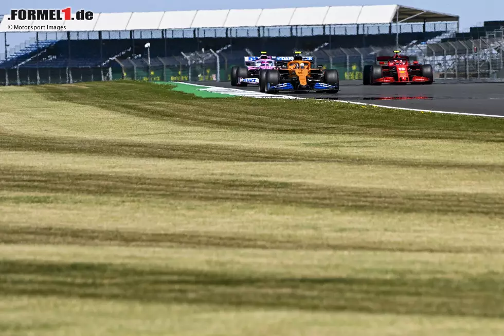 Foto zur News: Lando Norris (McLaren), Lance Stroll (Racing Point) und Charles Leclerc (Ferrari)