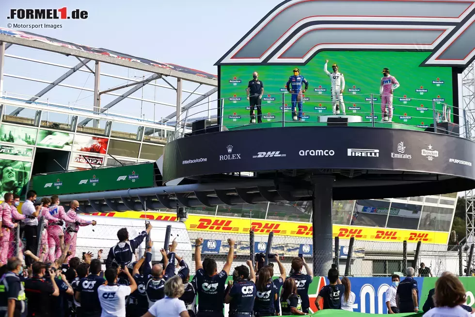 Foto zur News: Pierre Gasly (AlphaTauri), Carlos Sainz (McLaren) und Lance Stroll (Racing Point)