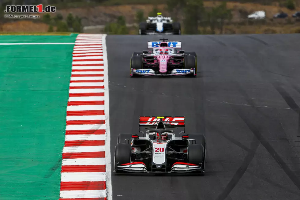 Foto zur News: Kevin Magnussen (Haas), Sergio Perez (Racing Point) und Nicholas Latifi (Williams)