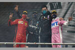 Gallerie: Sebastian Vettel (Ferrari), Lewis Hamilton (Mercedes), Toto Wolff und Sergio Perez (Racing Point)