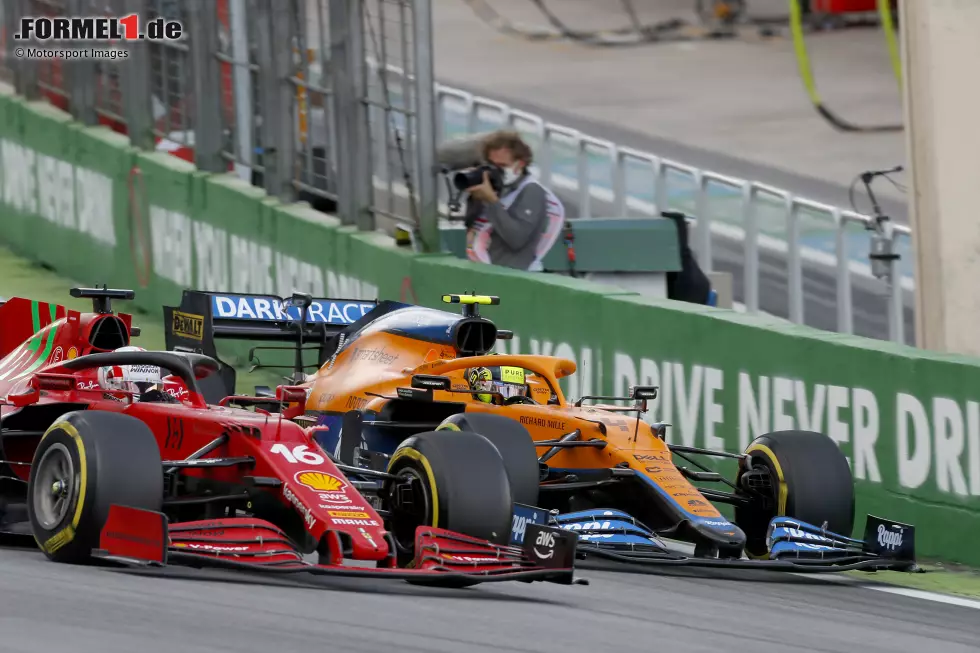 Foto zur News: Charles Leclerc (Ferrari) und Lando Norris (McLaren)